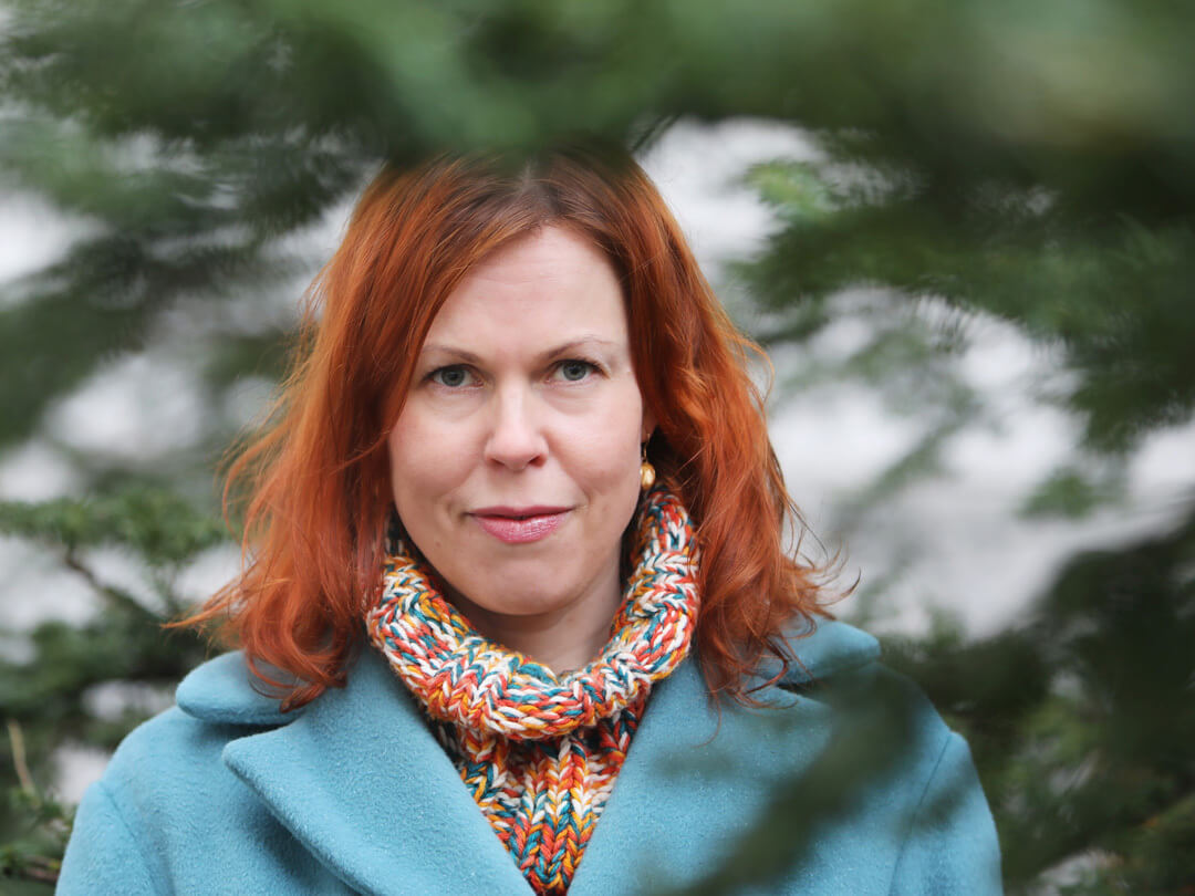 Maria Lasonen-Aarnio, philosophy professor standing